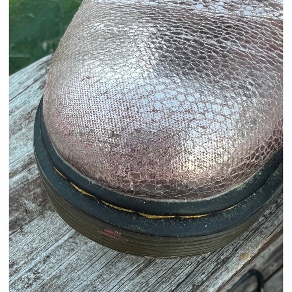 Doc Dr. Martens Air Wair Light Pink Disco Crinkle Metallic Foil Boots size 3 - Picture 7 of 7
